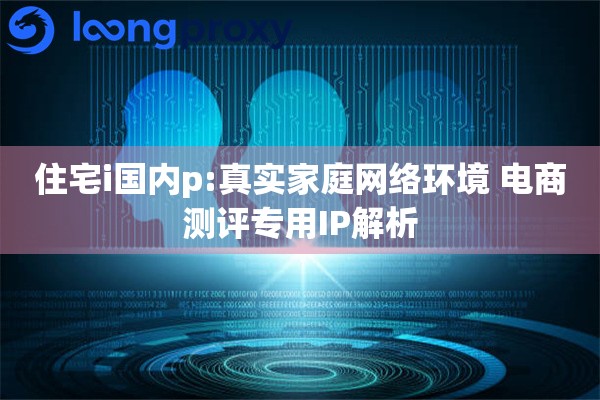 住宅i国内p:真实家庭网络环境 电商测评专用IP解析