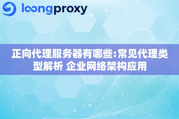 正向代理服务器有哪些:常见代理类型解析 企业网络架构应用