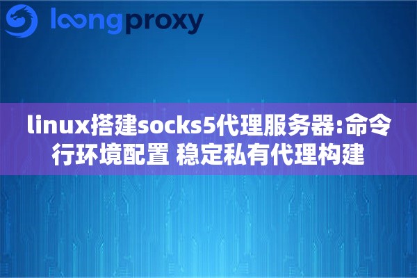 linux搭建socks5代理服务器:命令行环境配置 稳定私有代理构建