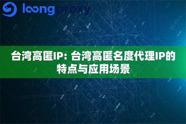 台湾高匿IP: 台湾高匿名度代理IP的特点与应用场景