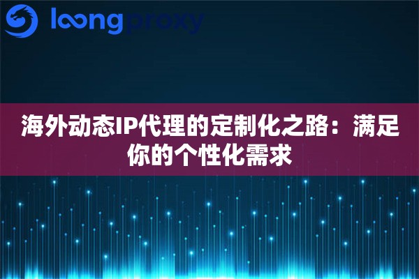 海外动态IP代理的定制化之路：满足你的个性化需求