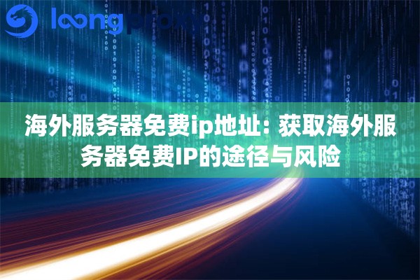 海外服务器免费ip地址: 获取海外服务器免费IP的途径与风险