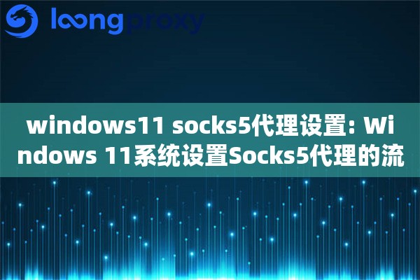windows11 socks5代理设置: Windows 11系统设置Socks5代理的流程