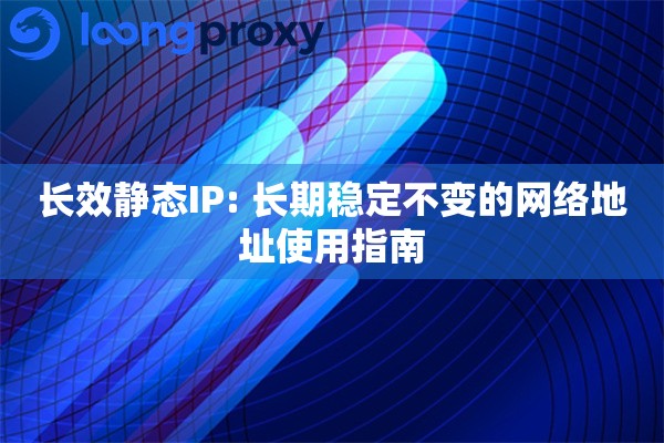 长效静态IP: 长期稳定不变的网络地址使用指南