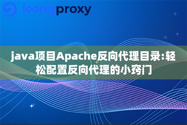 java项目Apache反向代理目录:轻松配置反向代理的小窍门
