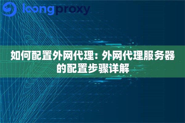 如何配置外网代理: 外网代理服务器的配置步骤详解 如何配置外网代理: 外网代理服务器的配置步骤详解