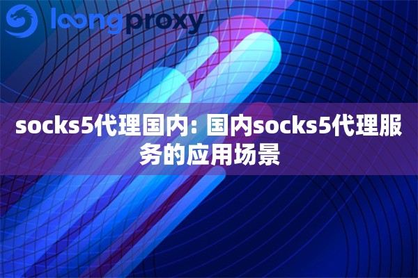 socks5代理国内: 国内socks5代理服务的应用场景 socks5代理国内: 国内socks5代理服务的应用场景