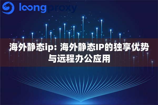 海外静态ip: 海外静态IP的独享优势与远程办公应用 海外静态ip: 海外静态IP的独享优势与远程办公应用