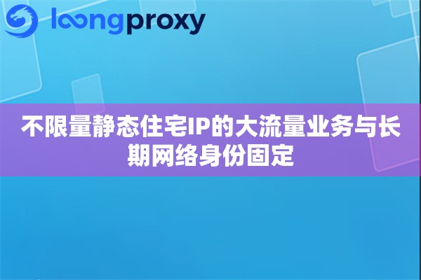 不限量静态住宅IP的大流量业务与长期网络身份固定