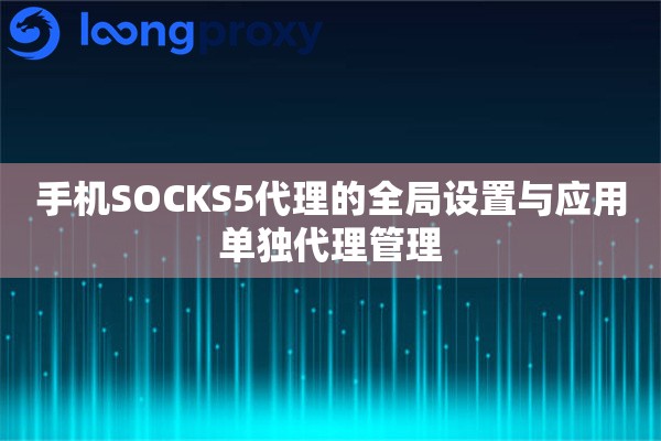 手机SOCKS5代理的全局设置与应用单独代理管理 手机SOCKS5代理的全局设置与应用单独代理管理