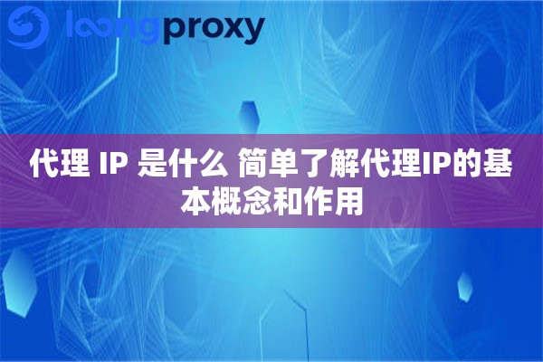 代理 IP 是什么 简单了解代理IP的基本概念和作用