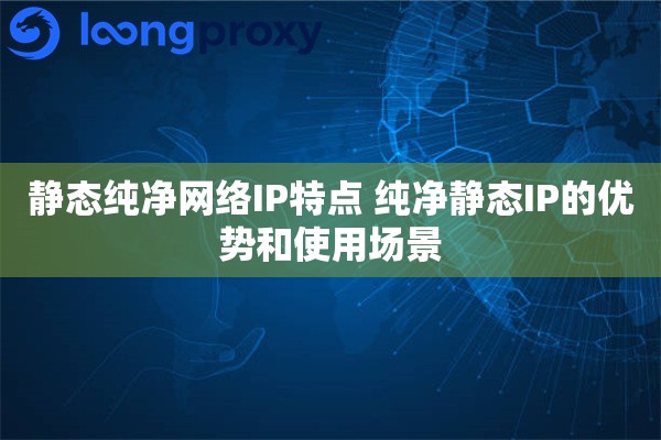 静态纯净网络IP特点 纯净静态IP的优势和使用场景