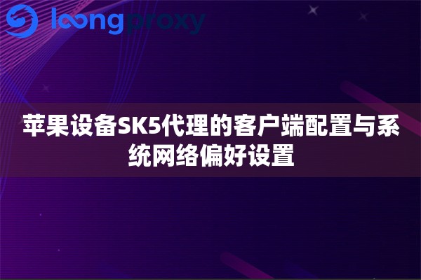 苹果设备SK5代理的客户端配置与系统网络偏好设置 苹果设备SK5代理的客户端配置与系统网络偏好设置