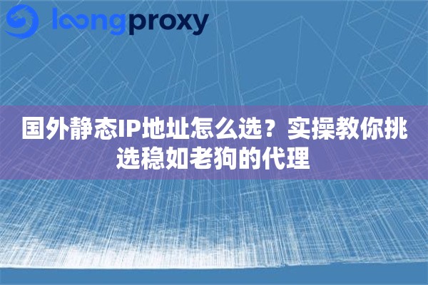 详细阅读:国外静态IP地址怎么选?实操教你挑选稳如老狗的代理 国外静态IP地址怎么选?实操教你挑选稳如老狗的代理