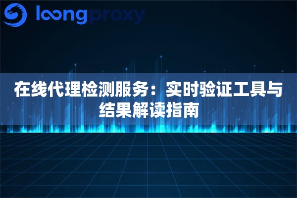 在线代理检测服务：实时验证工具与结果解读指南