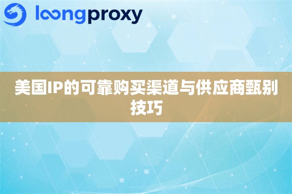美国IP的可靠购买渠道与供应商甄别技巧 美国IP的可靠购买渠道与供应商甄别技巧