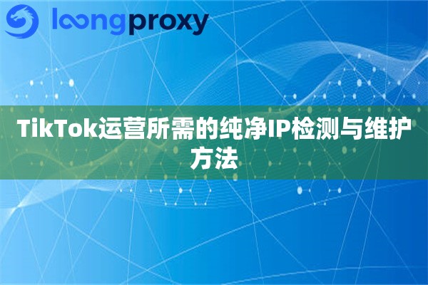 TikTok运营所需的纯净IP检测与维护方法