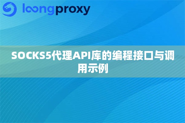 SOCKS5代理API库的编程接口与调用示例