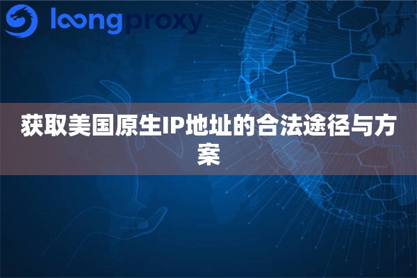 获取美国原生IP地址的合法途径与方案
