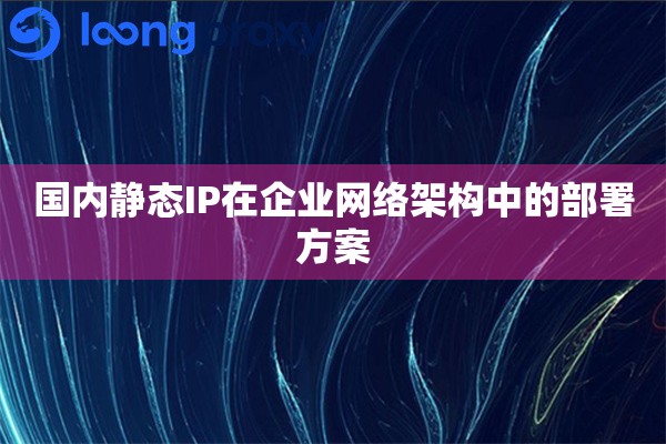 国内静态IP在企业网络架构中的部署方案