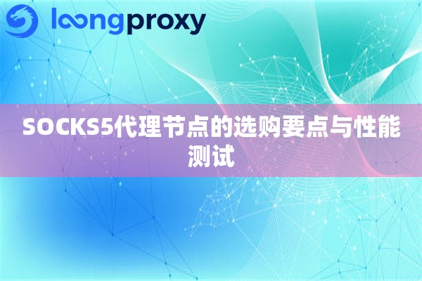 SOCKS5代理节点的选购要点与性能测试