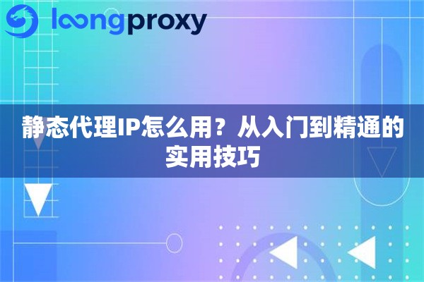 静态代理IP怎么用?从入门到精通的实用技巧 静态代理IP怎么用?从入门到精通的实用技巧