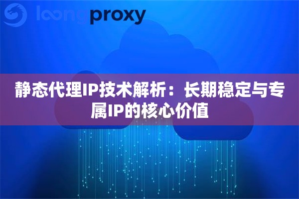 静态代理IP技术解析:长期稳定与专属IP的核心价值 静态代理IP技术解析:长期稳定与专属IP的核心价值