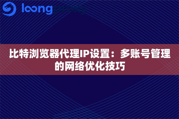 比特浏览器代理IP设置：多账号管理的网络优化技巧
