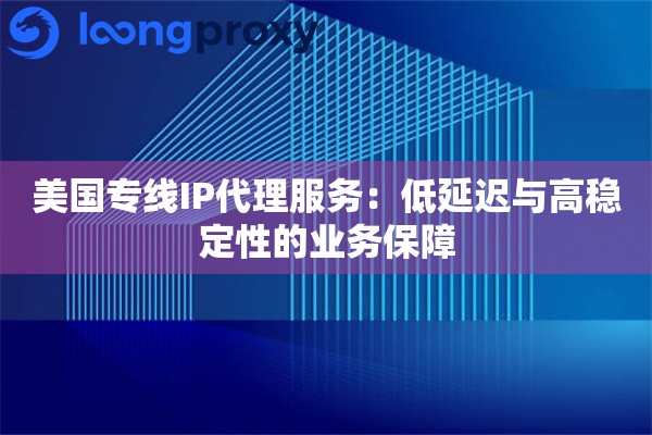 美国专线IP代理服务:低延迟与高稳定性的业务保障 美国专线IP代理服务:低延迟与高稳定性的业务保障