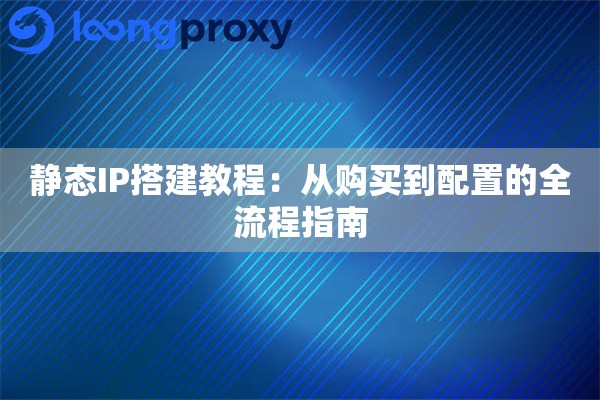 静态IP搭建教程：从购买到配置的全流程指南