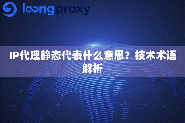 IP代理静态代表什么意思?技术术语解析 IP代理静态代表什么意思?技术术语解析