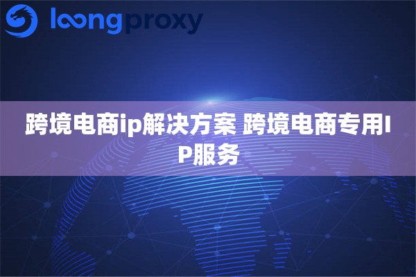跨境电商ip解决方案 跨境电商专用IP服务