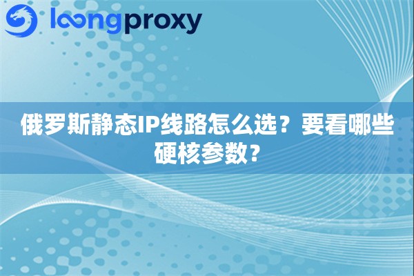 俄罗斯静态IP线路怎么选？要看哪些硬核参数？