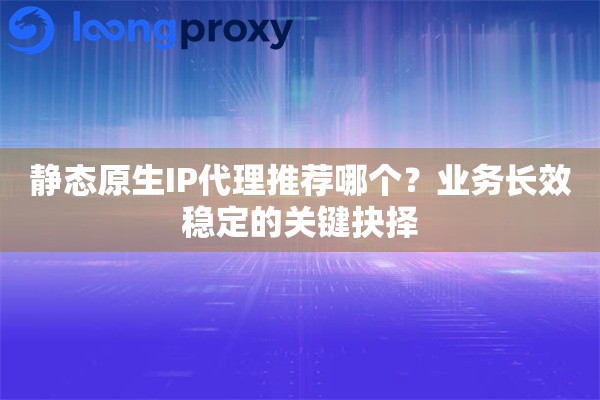 静态原生IP代理推荐哪个？业务长效稳定的关键抉择