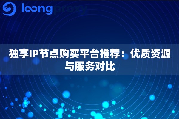 独享IP节点购买平台推荐：优质资源与服务对比