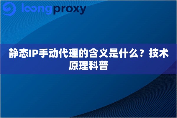 静态IP手动代理的含义是什么？技术原理科普