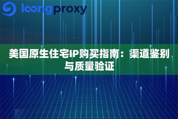 美国原生住宅IP购买指南：渠道鉴别与质量验证