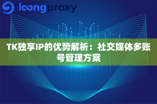 详细阅读:TK独享IP的优势解析:社交媒体多账号管理方案 TK独享IP的优势解析:社交媒体多账号管理方案