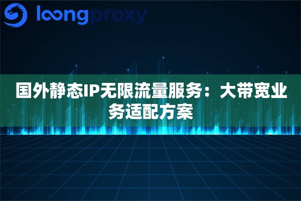 详细阅读:国外静态IP无限流量服务:大带宽业务适配方案 国外静态IP无限流量服务:大带宽业务适配方案