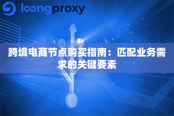 跨境电商节点购买指南:匹配业务需求的关键要素 跨境电商节点购买指南:匹配业务需求的关键要素
