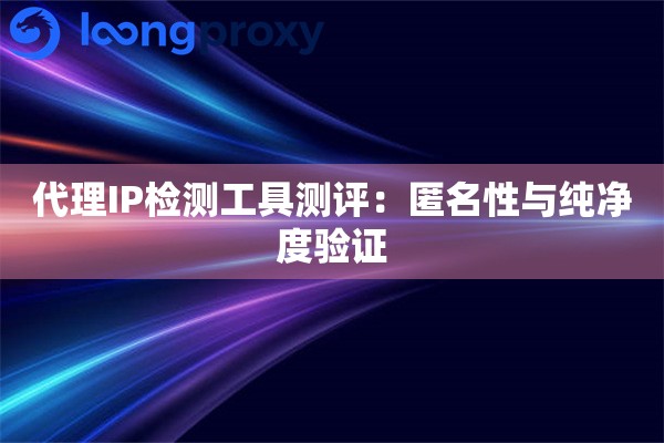 代理IP检测工具测评：匿名性与纯净度验证
