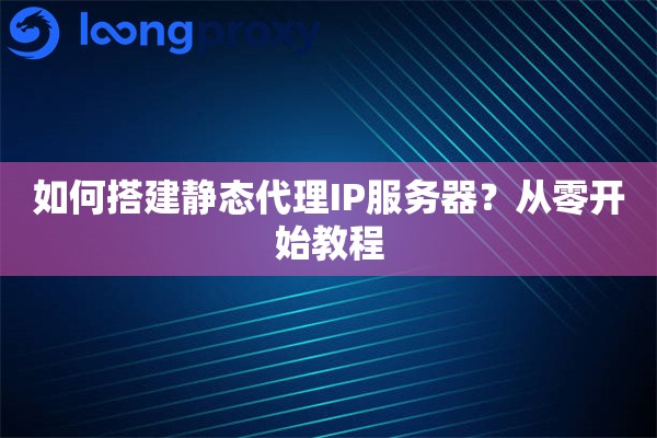 如何搭建静态代理IP服务器？从零开始教程