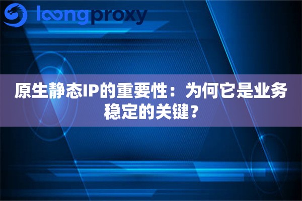 原生静态IP的重要性：为何它是业务稳定的关键？