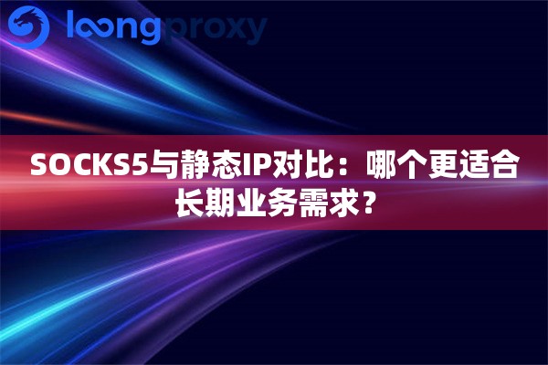 SOCKS5与静态IP对比：哪个更适合长期业务需求？
