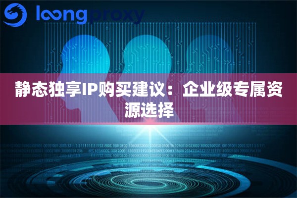 静态独享IP购买建议：企业级专属资源选择