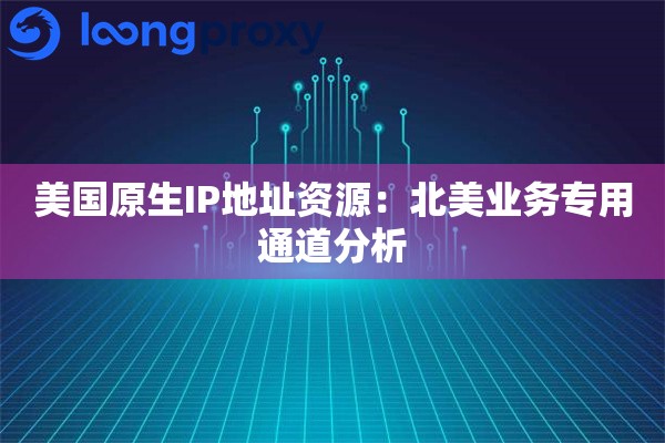 美国原生IP地址资源:北美业务专用通道分析 美国原生IP地址资源:北美业务专用通道分析