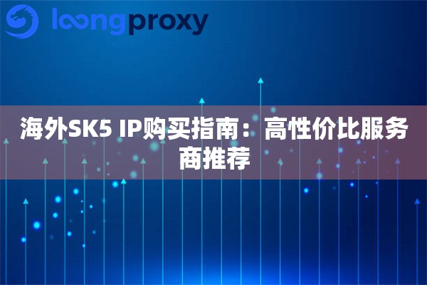 海外SK5 IP购买指南：高性价比服务商推荐